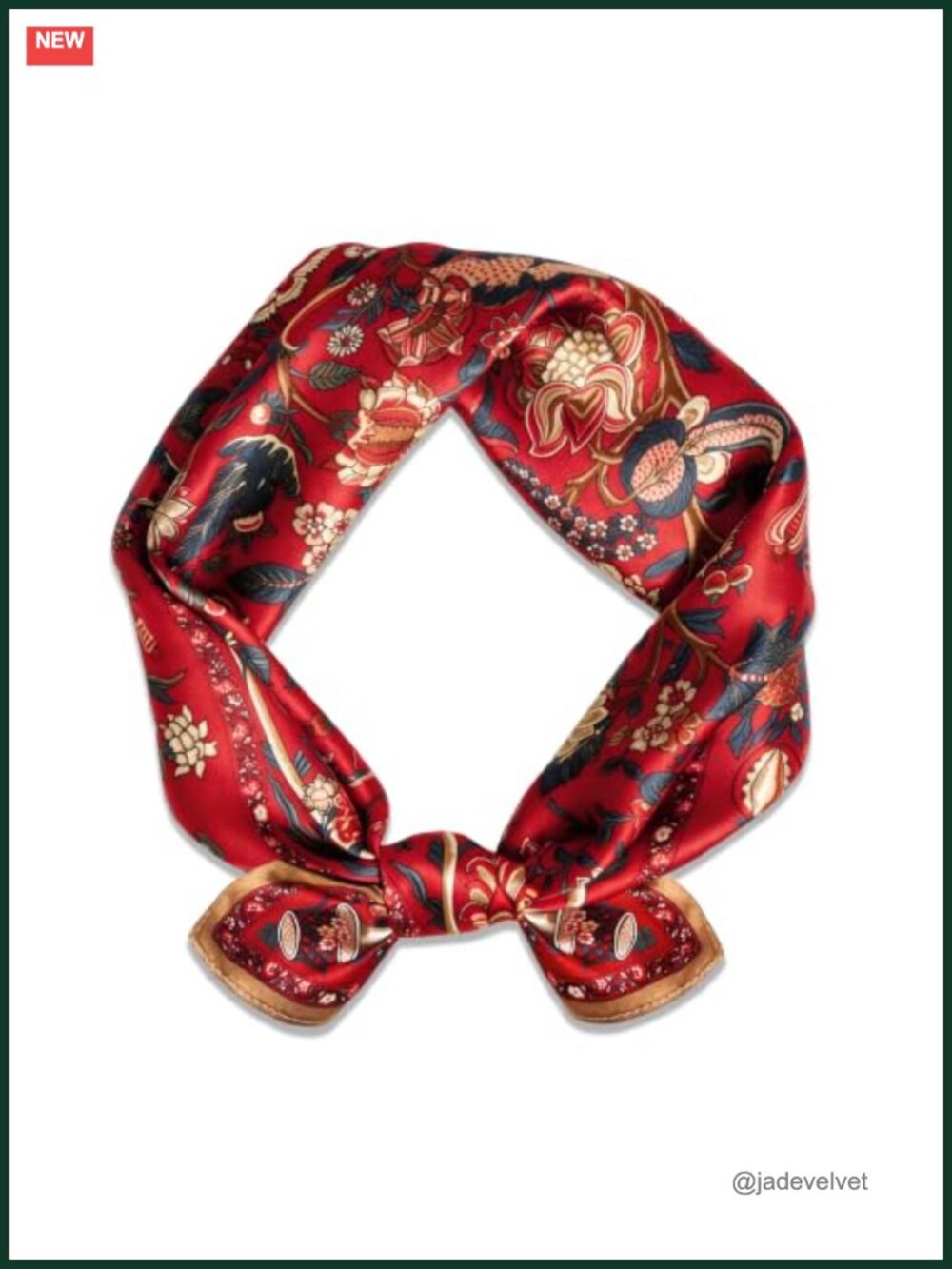 100% Mulberry Silk Scarf – 21" Square Lightweight Neckerchief